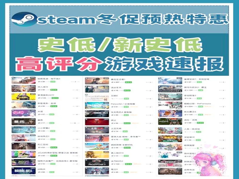 Steam冬促开启!全体玩家集合!史低折扣错过再等一年!